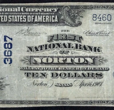 🇺🇸 KS 1902 $10 ♚♚NORTON, KANSAS♚♚ PCGS VF 20 VERY RARE!!! - Image 1 of 3