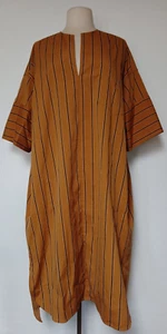 Vestido TICCA Dorado Marrón Negro Rayas Talla Grande OS Hecho en Japón $380 ¡Agotado! - Imagen 1 de 10