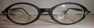 Vintage-KATA-Japan "RONDO" Inlaid Gunmetal Gray Oval Frames - Picture 1 of 5