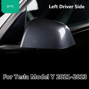 1PC Grey Left Driver Side Replacement Mirror Cover Cap For Tesla Model Y 21-23 - Picture 1 of 2
