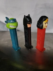 Lot of 3 Vintage  Pez Candy Dispensers Wonder Woman Ninja Turtle Batman  - Picture 1 of 3