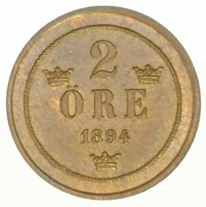 SUECIA 1894 ABIERTO 4 2 MINERALES (KM#746) RB SIN CIRCULAR - Imagen 1 de 2