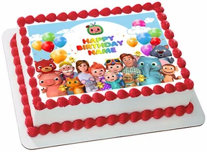 Edible Cocomelon Cake Topper Birthday Party Wafer Paper 1/4 Sheet 8x10.5" - Picture 1 of 3