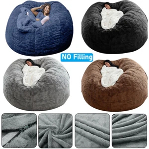 7FT Giant Bean Bag Sofa Memory Living Room Chair Microsuede Soft Protect Cover - Picture 1 of 21