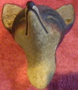 Busto grande tallado en madera con cabeza de zorro - Imagen 1 de 6