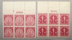US Stamps #682 & #688 MNH P# Blocks Of 6 - Picture 1 of 2