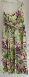 Lipsy green one shoulder floral maxi dress size 16 petite - Picture 1 of 11