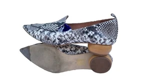 Jeffrey Campbell Viona Gray Pointed Toe Snake Embossed Shoes Womens US 9 - Picture 1 of 8