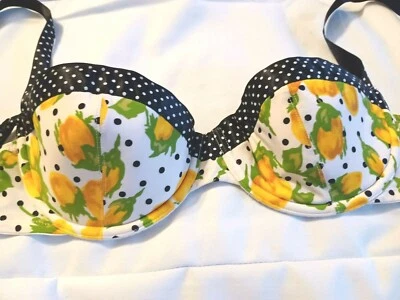 Victoria Secret 34D Sujetador Muy Sexy Mujer Push Up Balconet Amarillo Rosas De Colección Foto 1 de 4