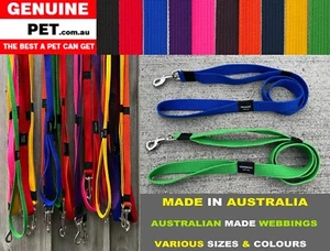 Utility Classic training Dog Lead W Traffic Control Handle Leash AUSTRALIAN MADE - Picture 1 of 19