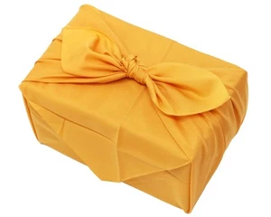 Plain Large Furoshiki Three Width Polyester Made in Japan Yellow 100 x 100cm - Afbeelding 1 van 8