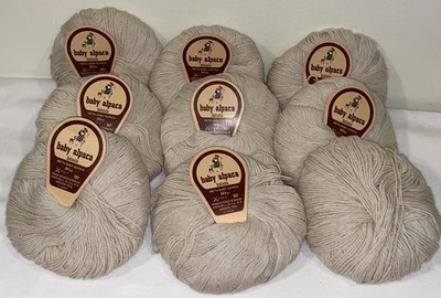 9 Pasteles/Hielos Nuevo de Lote Antiguo Indiecita Hilo de Lujo 100% Bebé Alpaca PERÚ 50g 2.5-3 Natural Foto 1 de 4