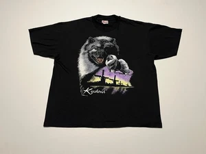 Vintage 90s Keeshond Dog Puppy T-Shirt Tee Wildlife Nature XL Black - Bild 1 von 7