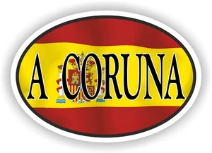 A Coruna City Code Oval Flag Sticker / Vinyl Waterproof Decals Graphics - Picture 1 of 1