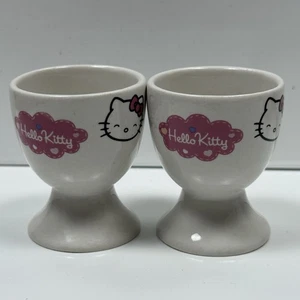 Par de tazas de huevos de porcelana de cerámica de Hello Kitty de Sanrio - Imagen 1 de 10