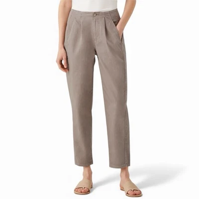 Pantalones al Tobillo Eileen Fisher Algodón Orgánico Plisado Denim Cónicos Talla 22 Marrón Nuevos con Etiquetas Foto 1 de 4
