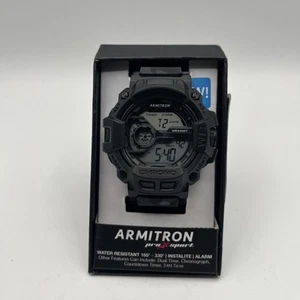 Armitron Pro Sportuhr Herren 52mm Schwarz Camo Digital Day Backlight Neue Batterie - Bild 1 von 17