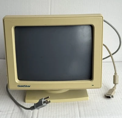 GoldStar 1210A Vintage CRT Monitor 1989 Beige Tested Working Clean Display - Image 1 of 4