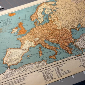 Mapa de Guerra de 1940 Europa Antes del Fin Segunda Guerra Mundial Asia África Jefe Batallas Áreas (a) - Imagen 1 de 19