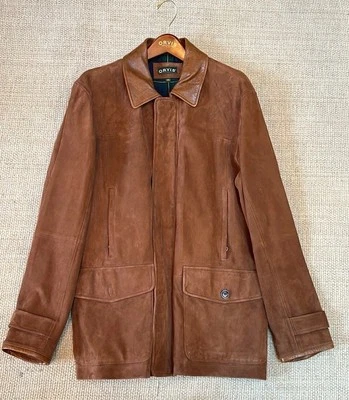 NWOT Orvis Suede Coat Mens XL Cognac Brown Luxuriously Soft - Image 1 of 4