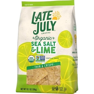 Late July Snacks Thin and Crispy Organic Tortilla Chips with Sea Salt, 10.1 o... - Picture 1 of 8
