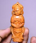 7.5CM China Hetian Jade Carving Feng Shui Kwan-yin Guan Yin Goddess Pendant