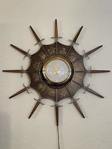 MCM United Electric Starburst Zodiac Wanduhr #203 Vintage EVC - Bild 1 von 12