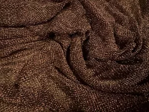 Metallic Stretch Chainmail Mesh Fabric, Per Metre - Brown With Copper Lurex - Picture 1 of 4