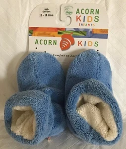 Acorn Toddler Moccasin Slippers Size 12-18M Non Slip Sole NEW French Blue Terry - Picture 1 of 4