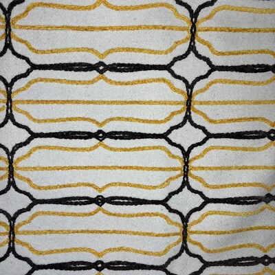 Crate & Barrel Genevieve Bennett Pillow Cover 24"x16"  Set/2 Brown Gold Cream - Image 1 of 4