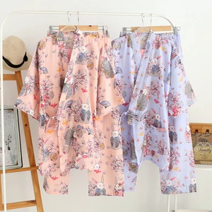 Chinese Japanese Wishing Rabbits Ladies Kimono Pyjamas Pajamas Set ladpj116117 - Picture 1 of 11