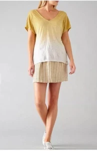 Ladies Harris Wilson Linen Cupcake Yellow Tshirt BNWT £85 Size 0 60/12 - Picture 1 of 7