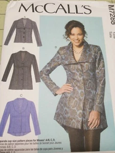 McCalls Pattern M7288 Car Length Jackets Coats Size 8 10 12 14 16 UNCUT - Picture 1 of 3