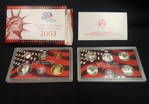 2003-s U.S. Silver Proof Set. Complete and Original Cover