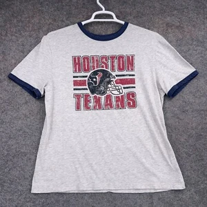 Houston Texans Shirt Mens Large Gray Blue Short Sleeve NFL Football Retro - Picture 1 of 9