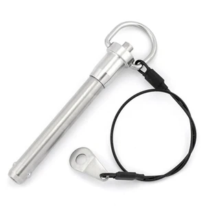 Stainless Steel 10mm Quick Release Ball Lock Pin 60mm Length Usable Security - Picture 1 of 5