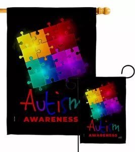 Puzzle autismo bandiera giardino supporto sensibilizzazione regalo decorativo cortile casa striscione - Foto 1 di 17