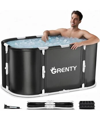 Foldable Portable Ice Bath Tub, XXL 130 GAL Ultra Large, Floating Thermometer - Image 1 of 4