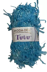 Moda Dea TUTU Ribbon Yarn #3022 CABANA BLUE 1.76 oz (92 yds) 50 Gms FREE US SHIP - Picture 1 of 6