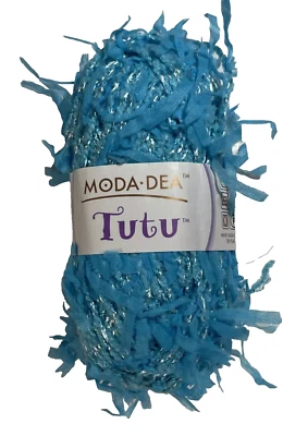 Moda Dea TUTU Ribbon Yarn #3022 CABANA BLUE 1.76 oz (92 yds) 50 Gms FREE US SHIP - Image 1 of 4