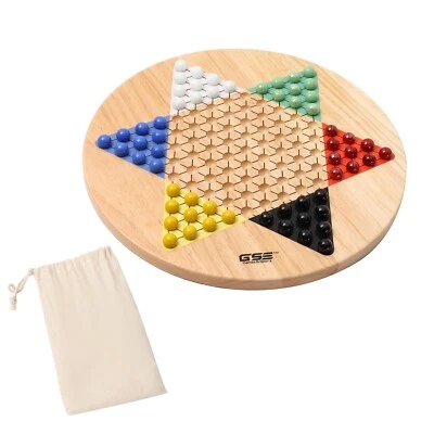 15" Jumbo Wooden Large Chinese Checkers Board Game with Marbles. Family Game Set - Image 1 of 4
