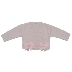 Cardigan spagnolo bambino bambina raso fiocco bolero bambini maglia scrollata festa ROSA 2-3 - Foto 1 di 2