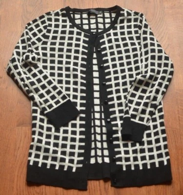 The Limited Cardigan Womens Checkered Longsleeve Size Small Career Wear button - Image 1 of 4
