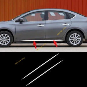 Para Nissan Sentra 2016-2019 carrocería plateada mate faldón lateral moldura cubierta moldura - Imagen 1 de 6