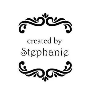 New Round Self-Inking Rubber Stamp with created by- can customize with your name - Picture 1 of 3