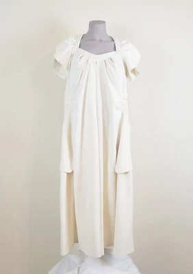 Carven NWT $450 Ivory Smocked and Draped Midi Length Dress FR 40 US 8 M *READ - Image 1 of 4