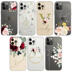 FUNDA DE SILICONA SUAVE FLORAL PERSONALIZADA PARA IPHONE 14 13 X - Imagen 1 de 17