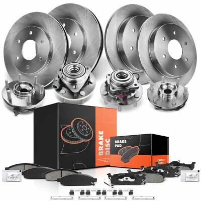 Front & Rear Disc Brake Rotor & Pad+ Hub Bearing for Nissan Armada INFINITI QX56 Foto 1 de 4