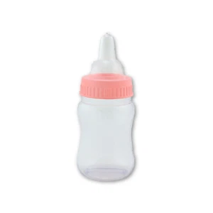 4.25 inch Fillable Plastic Mini Baby Bottles Pink Cap 12 Pcs Shower Shower Favor - Picture 1 of 6