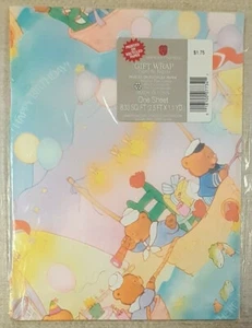 Vtg. Gift Wrap Happy Birthday Sailor Bears American Greetings *1 Giant Sheet NOS - Picture 1 of 5